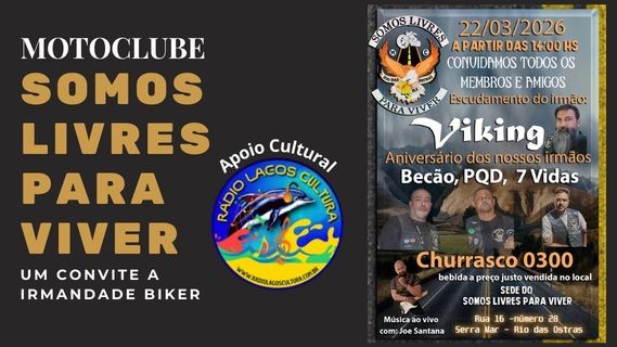 Escudamento do irmão "Viking" e comemoração do aniversário dos irmãos "Becão", "PQD" e "7 Vidas"; na sede do Motoclube Somos Livres para Viver